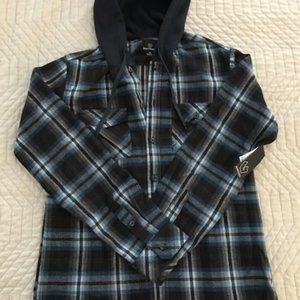 NWT - Men's Burnside Flannel Hooded Shirt - M